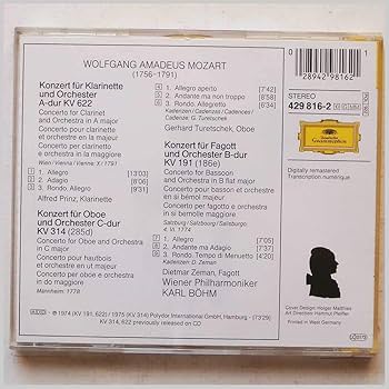 Amazon.com: Mozart: Clarinet Concerto, Oboe Concerto